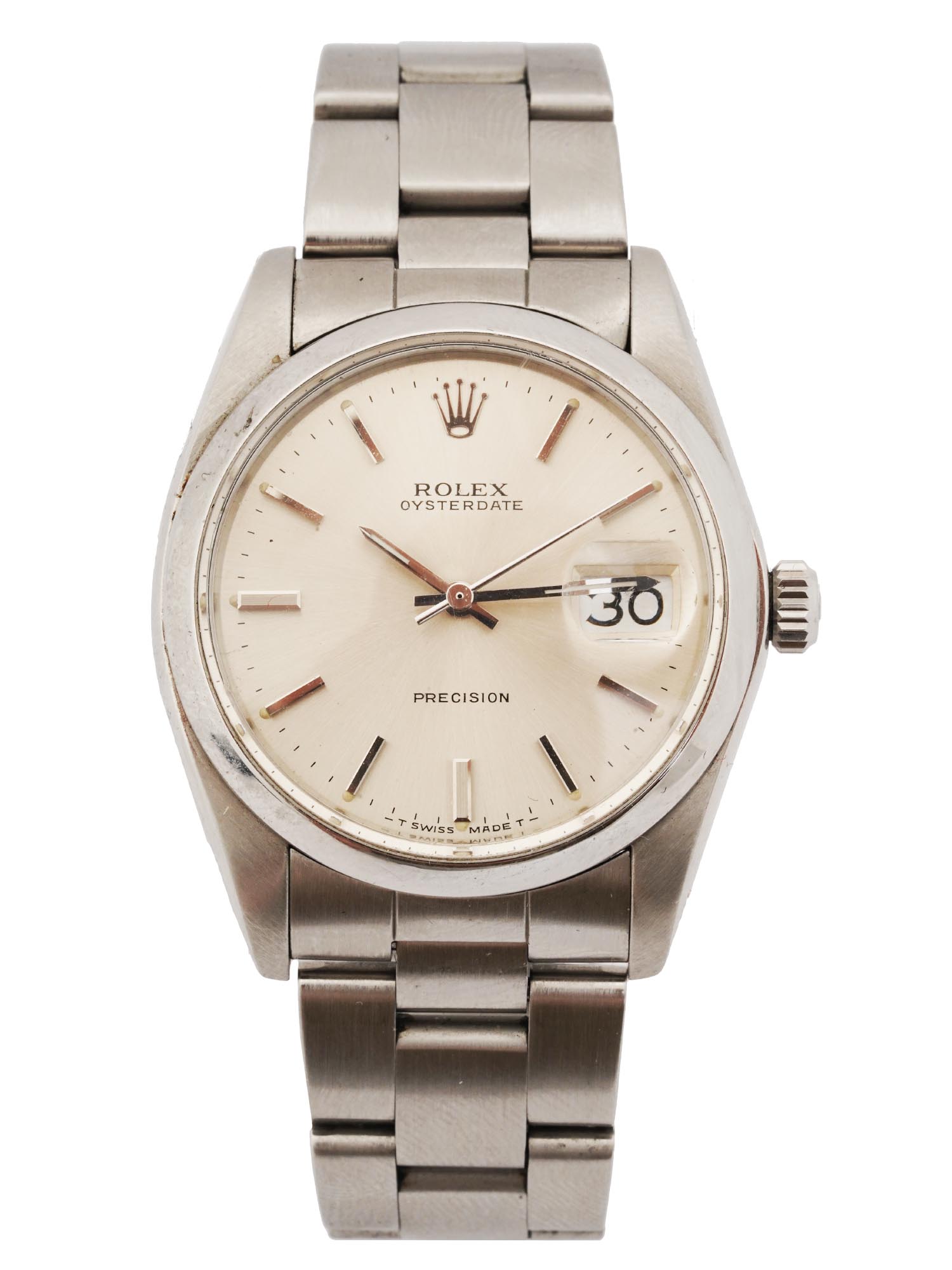 ROLEX OYSTERDATE PRECISION STAINLESS STEEL WATCH PIC-0